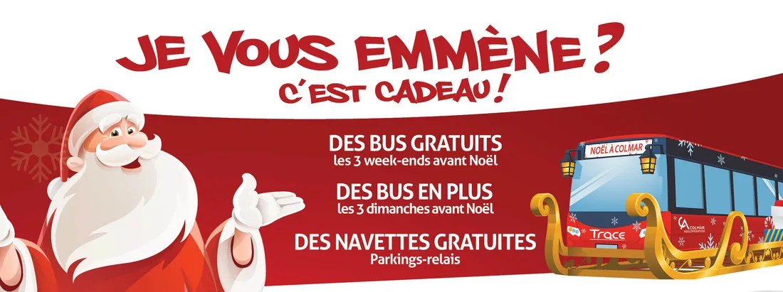 Des bus et des navettes gratuits les 3 dimanches avant Noël à Colmar